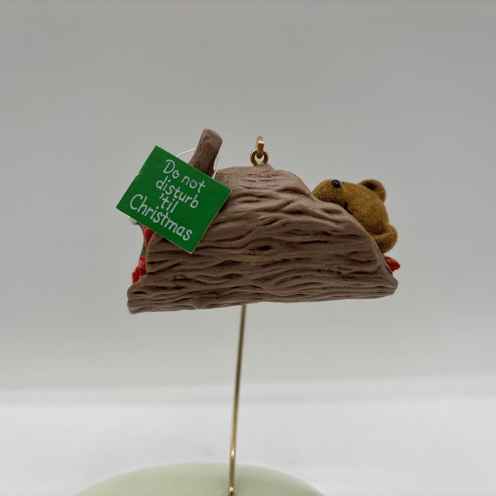 Hallmark Keepsake Ornament Dated 1985 Do Not Disturb Bear Handcrafted Vintage